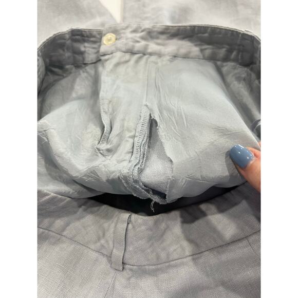 Lauren Ralph Lauren Women's Gray Linen Trouser Pants 12 Career Work Professional - Picture 8 of 8